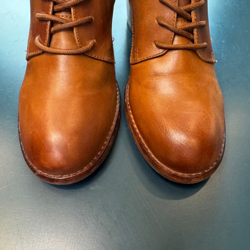 Patricia Nash Women 9.5 Tan Brown Leather Lace Up Ankle Combat Boots Boho Casual - Picture 7 of 16